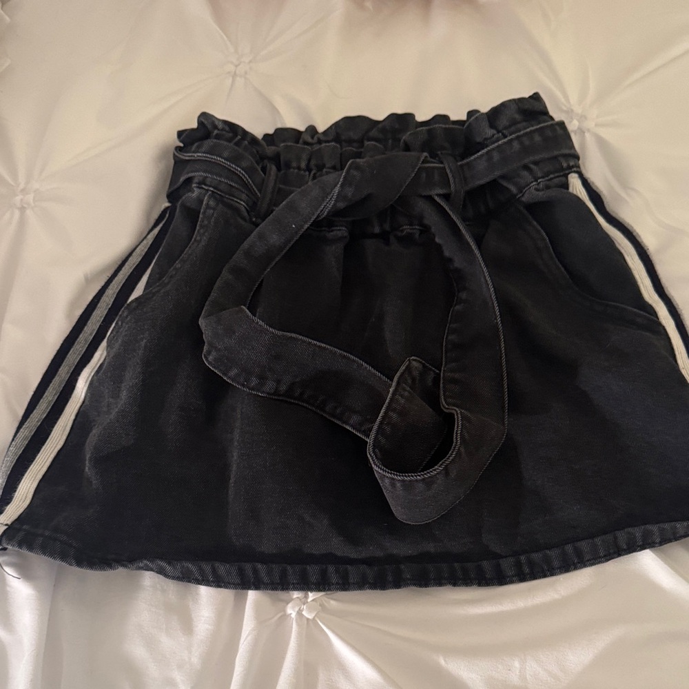 Mustard Seed Black Mini Skirt with Belt